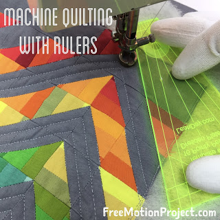 Machine quilting with rulers on a home machine